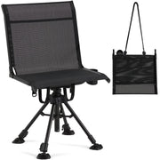Danrelax 360 Silent Camo Hunting Blind Chair, Armrests, Side Pouch, Telescopic Legs