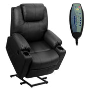 Electric Power Lift Recliner Leather Massage Reclining Sofa Elderly Lift Chair With Lumbar Heating Amp 8 Vibrating Nodes Cup Holder Usb Port - Comfortable And Ergonomic Design