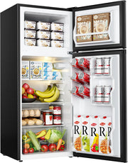 3.2 Cu.Ft Mini Fridge with Freezer – 2-Door Compact Refrigerator for Bedroom, Dorm, Office or Apartment, Silver3.2 Cu.Ft Mini Fridge with Freezer – 2-Door Compact Refrigerator for Bedroom, Dorm, Office or Apartment, Silver