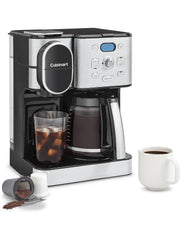 Cuisinart Coffee Maker, 12 Cup Glass Carafe, Automatic Hot & Iced Coffee Maker, Single Server Brewer, Stainless Steel, SS 16