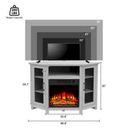 45 Industrial Corner Electric Fireplace TV Stands Console Table with 17 Electric Fireplace