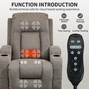 Lazy Boy Power Lift Recliner Chair, Modern Single Motor Massage Sofa Chair with Lumbar Heating, USB Charging Port, Cup Holders