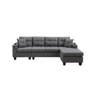 Sectional Sofa Living Room with L Shape Chaise Lounge and cup holder