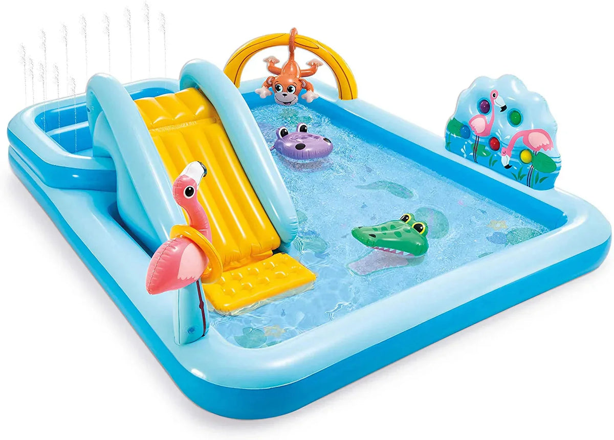 Inflatable Jungle Adventure Play Center – 96′′ x 78′′ x 28′′ – Kiddie Pool for Ages 2 and Up