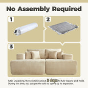 HOOOWOOO Modern Plush Sectional Sofa L-shaped Couch with Removable Ottoman
