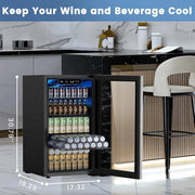 Mini Fridge 130 Can Beverage Refrigerator Cooler, 3.2 Cu.Ft Drink Fridge for Soda Wine Beer, Adjustable Temperature Control for Home Office, Black