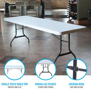 Lifetime Combo Set of (4) 8 - Foot Rectangle Folding Tables & (32) Chairs, Indoor/Outdoor Use, White (80147)
