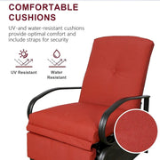 Adjustable Recliner Lounge Chair Patio Lounge Sofa with Cushion - 38 (D) x 26.5 (W) x 38.5 (H) INCH