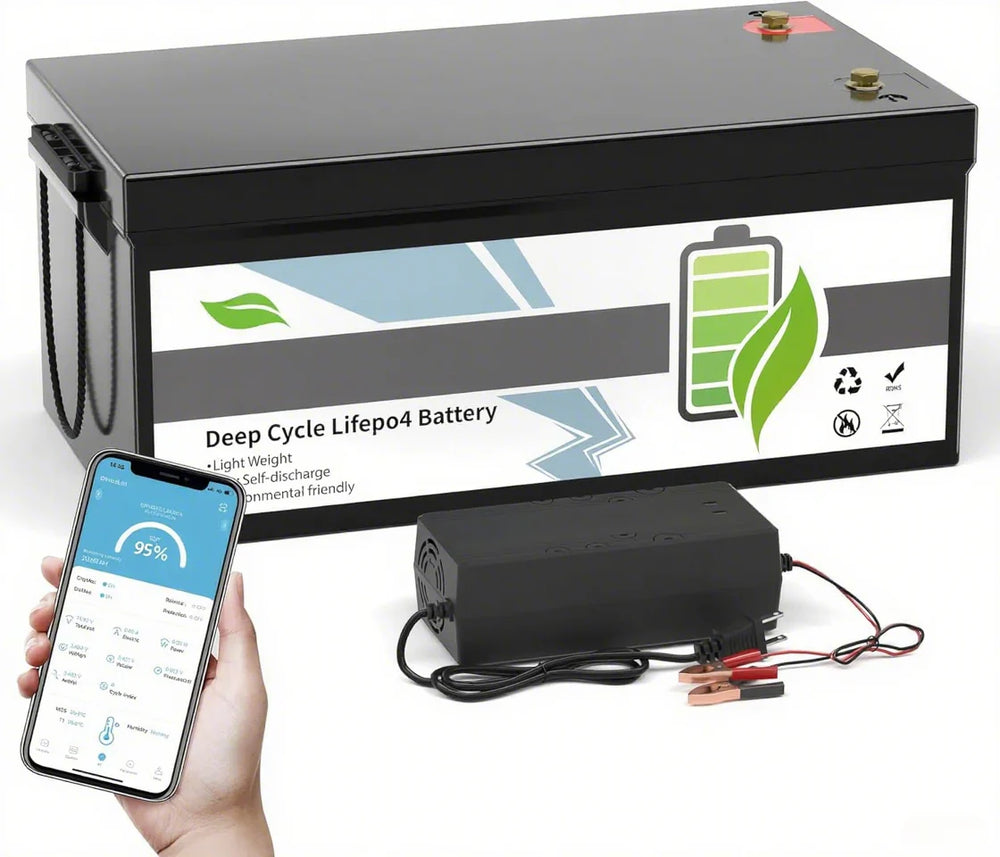 12V 100Ah LiFePO4 Battery, Rechargeabel Deep Cycle Lithium Batteries, 100A BMS with Low-Temp Protection, Perfect for RV, Solar, Boat, Marine, Trolling Motor