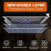 24'' Wine Cooler Refrigerator - 46 Bottle Wine Fridge Dual Zone with Modern Touch Intelligent Digital 40°-65°F Low Noise, Built in or Freestanding Wine Cooler for Home and Kitchen