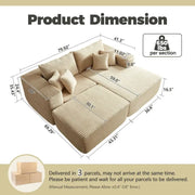 HOOOWOOO Modern Plush Sectional Sofa L-shaped Couch with Removable Ottoman