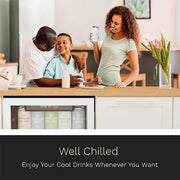 hOmeLabs Beverage Refrigerator and Cooler - 120 Can Mini Fridge with Glass Door for Soda Beer or Wine