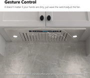 30 inch Built-in/Insert Range Hood 900 CFM, Ducted/Ductless Convertible Duct, Stainless Steel Kitchen Vent Hood with 4 Speed Gesture Sensing&Touch Control Panel(IKB01-30)