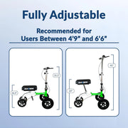 Most Compact All Terrain Knee Scooter for Adults for Foot Surgery Heavy Duty Knee Walker for Broken Ankle Foot Injuries Recovery Leg Scooter Best Knee Crutch Alternative (Green)