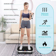 Vibration Plate Fitness Platform Exercise Machine Vibrating Lymphatic Drainage Shaking Full Body Shaker Workout Vibrate Stand Shake Board Sport Gym for Weight Loss Fat Burner for Women Men