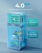 EUHOMY 3.2 Cu.Ft Mini Fridge with Freezer 2-Door Compact Refrigerator for Bedroom, Dorm, Office or Apartment, Silver