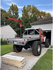 Pismire Winch Versatile 0.5T Folding Truck-Mounted Bed Crane Hoist Lift Pickup with Electric Winch 3500 lb 12V, Painted Steel 1100 lb Pickup 360 Swivel Base