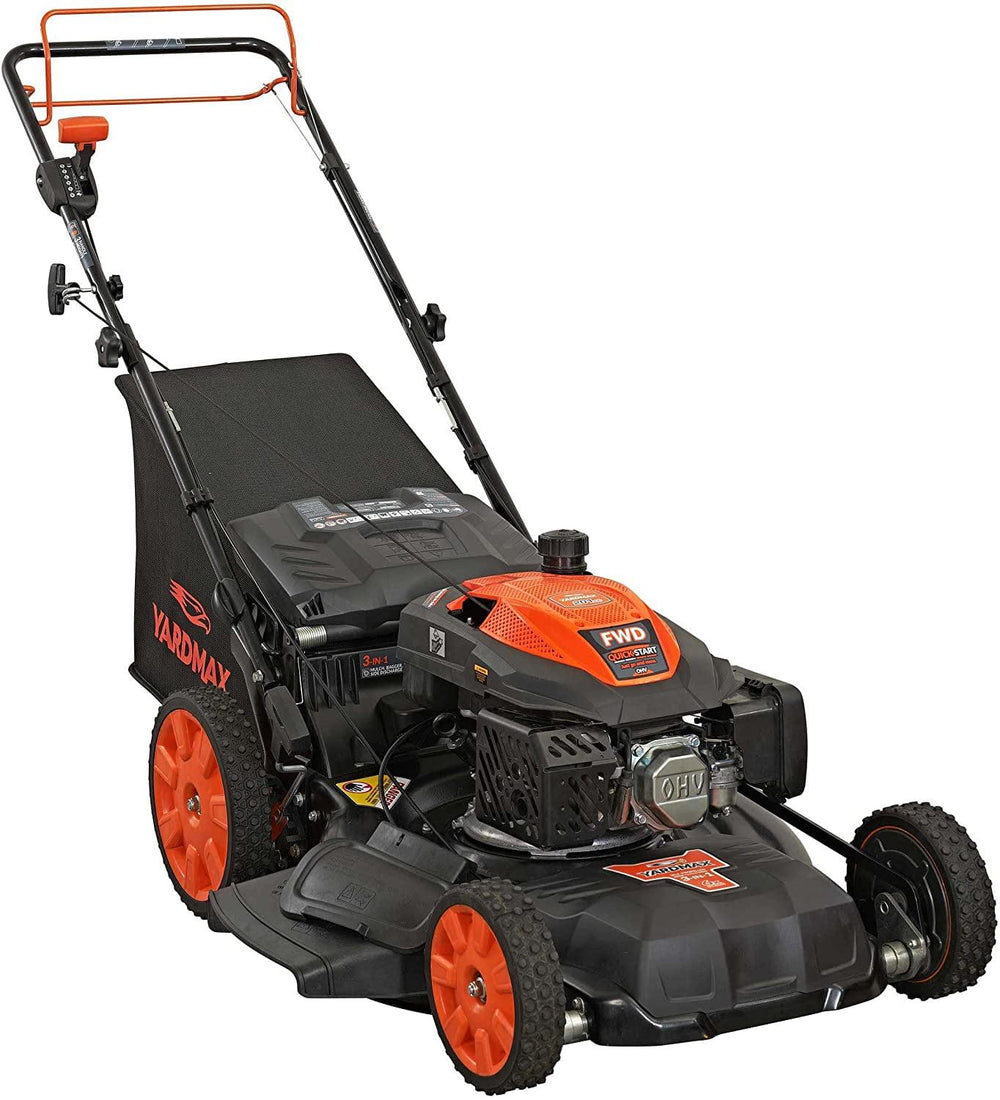 YG2860 22′′ 201cc 3-in-1 Gas Self-Propelled Lawn Mower with CVT and High Wheels