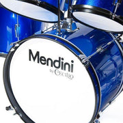 Mendini By Cecilio Drum Set For Kids/Junior &ndash; 16 Inch, 5 Piece, Blue Metallic &ndash; Starter Drums Kit w/Adjustable Throne, Cymbal, Pedal &amp; Drumsticks &ndash; MJDS 5 BL
