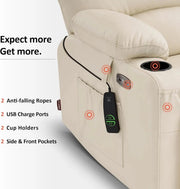 Heated Lift Recliner for Seniors with USB & Cup Holders
