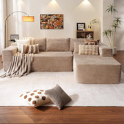 ovios 104" Cloud Sectional Couch with L-Shape Chaise,Modern Modular Sofa with Deep Seat, Upholstered Couches for Living Room Bedroom,No Assembly Required, Grey (Plush Corduroy Fabric)