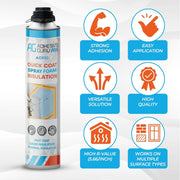 Adhesive Guru Spray Foam Insulation Kit (18 x 32.80 oz/930 Gr - 360 Board Feet), Self - Expanding Adhesive Foam