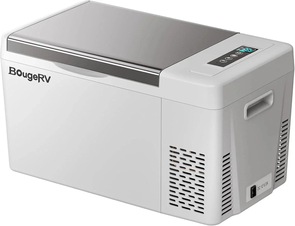BougeRV 12 Volt Refrigerator 12V Car Fridge 23 Quart Portable Freezer Compressor Cooler 12/24V DC 110~240 Volt AC for Truck Van RV Camper SUV Travel Camping Road Trips Tailgating -7℉~50℉