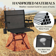 Danrelax 360 Silent Camo Hunting Blind Chair, Armrests, Side Pouch, Telescopic Legs