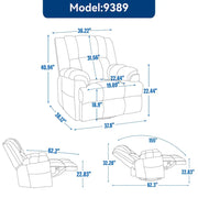 Lazy Boy Swivel Rocker Fabric Recliner Chair, Overstuffed Large Manual Recliner Glider with Pillow Top Arms and Cushion Back