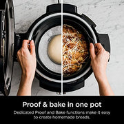 Ninja OL701 Foodi 14 in 1 SMART XL 8 Qt. Pressure Cooker Steam Fryer with SmartLid & Thermometer Auto Steam Release, that Air Fries, Proofs & More, 3 Layer Capacity, 5 Qt. Crisp Basket, Silver/Black
