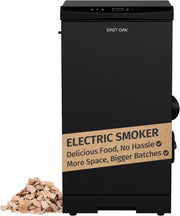 EAST OAK 30" Outdoor Electric Smoker | Built-in meat probe, smokes up to 6 times longer in a single load, side loader for uninterrupted smoking