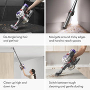 Dyson V8 Cordless Vacuum, Cleans Hard Floors and Carpets, Detangles, Converts to Handheld, 115AW, 2 Power Modes, Up to 40 Minutes