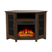 45 Industrial Corner Electric Fireplace TV Stands Console Table with 17 Electric Fireplace