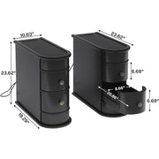 Solid Wood Chairside End Table, Two-Drawer Narrow Side Table Slim