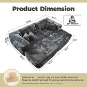 HOOOWOOO Modern Plush Sectional Sofa L-shaped Couch with Removable Ottoman