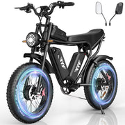 YVY 1500W Electric Bike for Adults, 33MPH 20'' Fat Tire Electric Motorcycle, 48V 20AH Removable Battery, 30 - 60