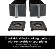 Ninja Foodi 10QT 6-in-1 DualZone Smart XL Air Fryer, 2 Independent 5QT Baskets, Smart Cook Thermometer, Match Cook, Smart Finish, Air Fry, Roast, Bake, Dehydrate, Reheat, Grey, DZ550