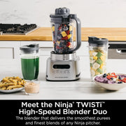 Ninja SS151 Twisti Blender Duo, High Speed 1600 WP Smoothie Nutrition Extractor