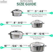 Cast Aluminum Dutch Oven - 8 Quart - Oval Dutch Oven Pot with Lid for Families and Parties - Lightweight Cajun Cookware with Ideal Heat Distribution - Oval Roaster Pan with Lid (13 Inch)