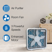 Lasko Air Flex 2-in-1 Box Fan & Air Purifier, 20-Inch, 3 Speeds, White, FF305