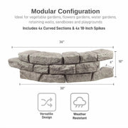 RTS Home Accents Rock Lock Raised Garden Bed Curved Rock (Pack of 4)