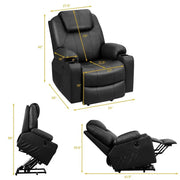 Electric Power Lift Recliner Leather Massage Reclining Sofa Elderly Lift Chair With Lumbar Heating Amp 8 Vibrating Nodes Cup Holder Usb Port - Comfortable And Ergonomic Design