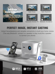 Official Licensed Google TV 4K Smart Projector with WiFi and Bluetooth, VOPLLS Outdoor