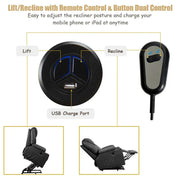 Electric Power Lift Recliner Leather Massage Reclining Sofa Elderly Lift Chair With Lumbar Heating Amp 8 Vibrating Nodes Cup Holder Usb Port - Comfortable And Ergonomic Design